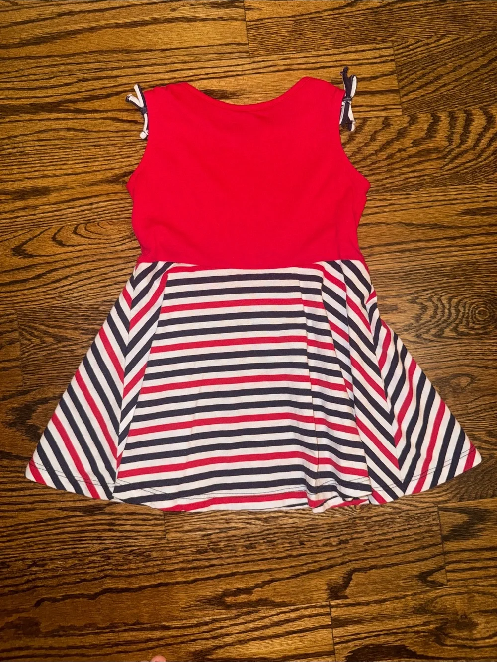The Children's Place Red Patriotic Heart Tank Dress with Striped Skirt